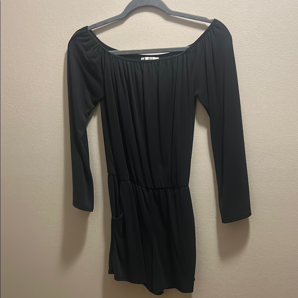 Dark gray/black Off-Shoulder romper